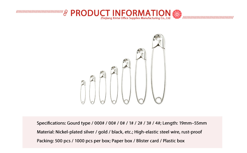 Nickel Plated Metal Safety Pins x