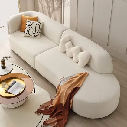 Living Room Sofa Set French Retro Marshmallow Sofa