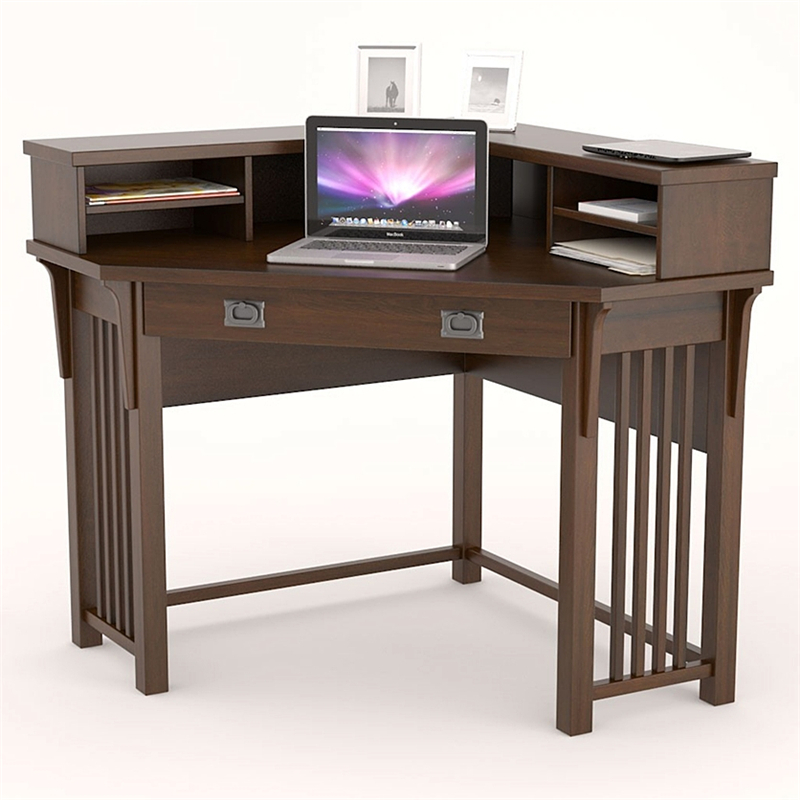 Multifunctional computer desk with shelves