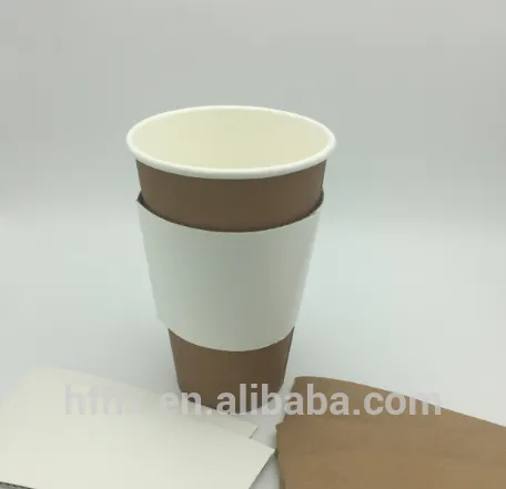 12oz custom company Logo printed paper cup sleeves white