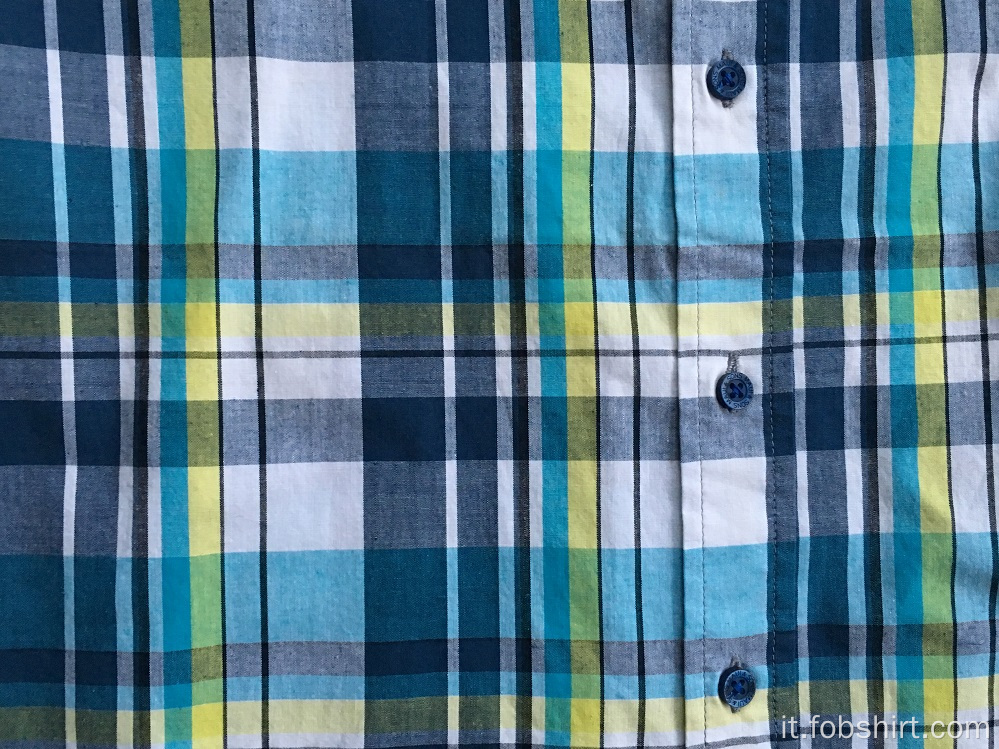 Camicia scozzese manica corta da uomo