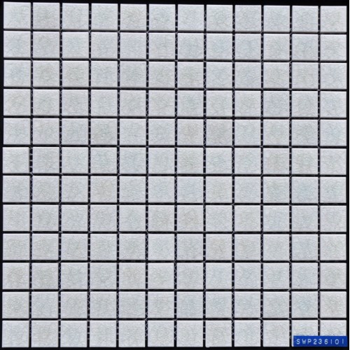 Mosaïque de porcelaine blanche piscine