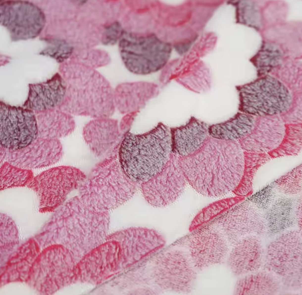 Soft floral printed coral fleece for bedding