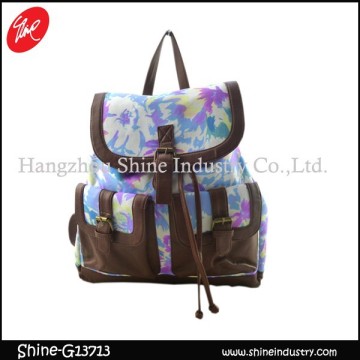 flower printing backpack/rucksack/school bag for girls