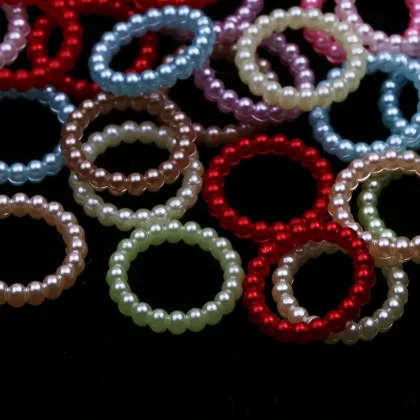 Shop for 6mm to 14mm White Circle Donut ABS Pearl Beads for Embellishments
