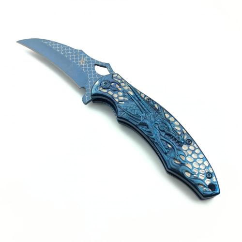 Loong Embossed Fast Open Pocket Knife