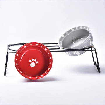 Ceramic Dog Feeder Stoneware Pet Feeding Bowl