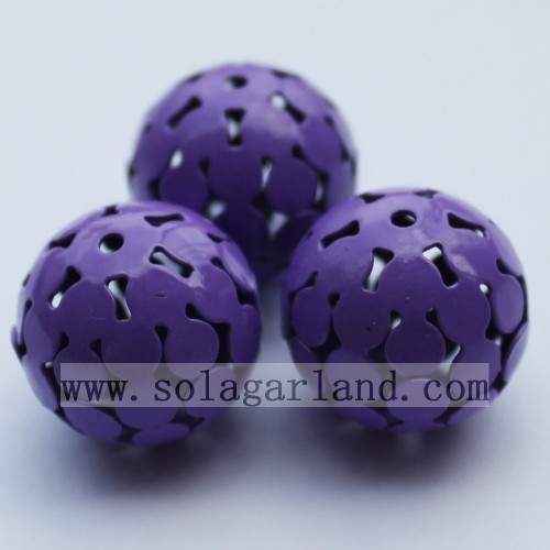 Round Metal Carved Hollow Spacer Charms Beads For Jewelry Making