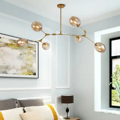 Nordic Blow Glass Pendant Lamp Modern Restaurant Chandelier