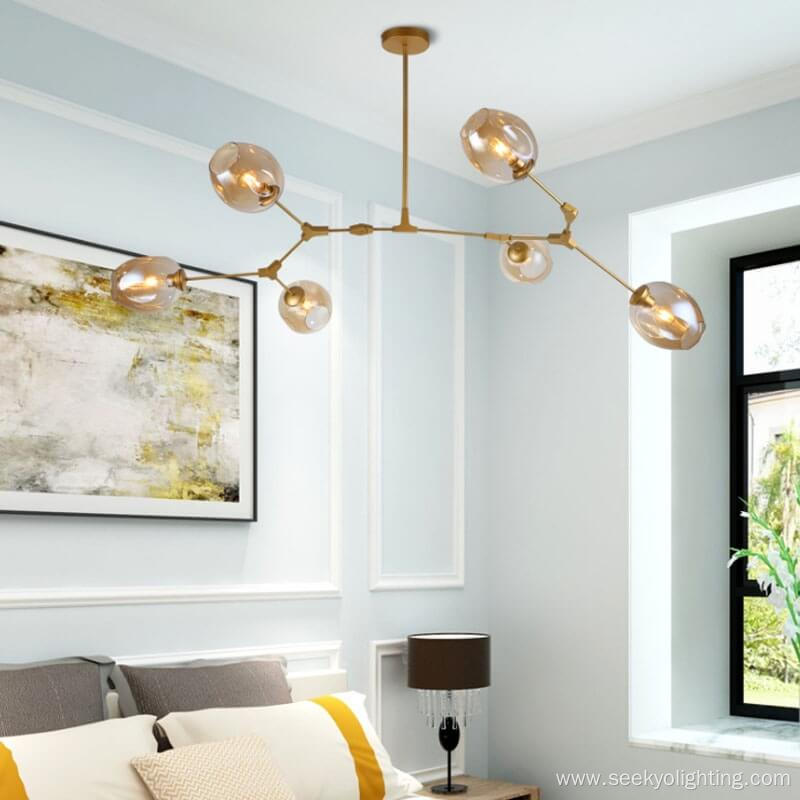 Nordic Blow Glass Pendant Lamp Modern Restaurant Chandelier