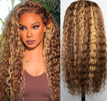 28Inch 13x4 Deep Wave Human Hair Lace Front Wig