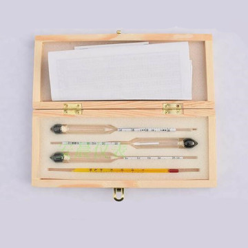 Vodka Whiskey Alcohol Wine Hydrometer Meter In Wooden Box Alcoholmeter Concentration Instrument Meter (0-40%, 30-70%, 70-100%)