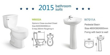 stock toilet basin combination for apartment building construction