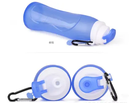 Sports folding silicone bottle