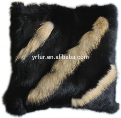 YR346 Home Textile Cushion Cover/Warm Furs Fashion Cushions/ Rabbit Raccoon Fur Bolster