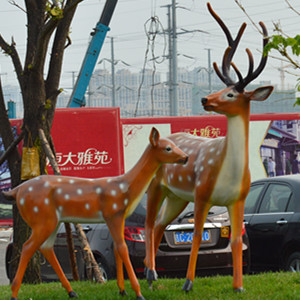 simulation fiberglass animal sculpture-deer