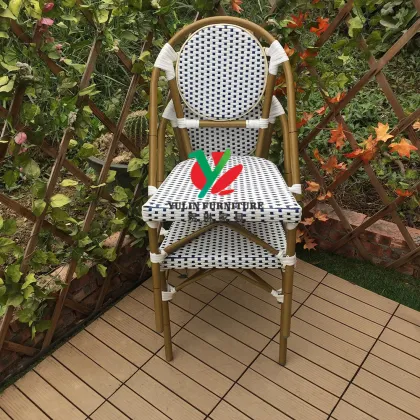 Woven Wicker Rattan Bar Stool for Cappuccino Coffee Shop