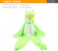 Flanela zielona żaba z kapturem organów romper zabawny kostium