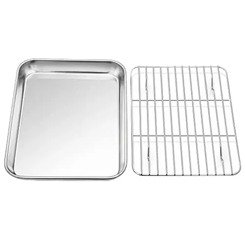 Modern Stainless Steel Rectangle Serving Tray for Drying and Cooking