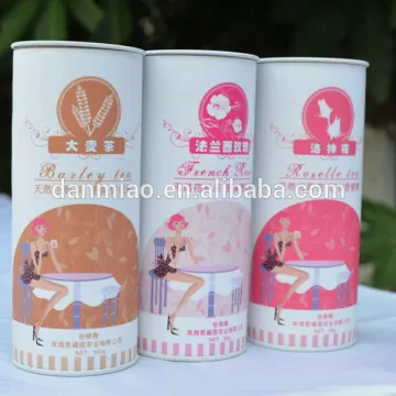 Flower tea paper pots with tin lid