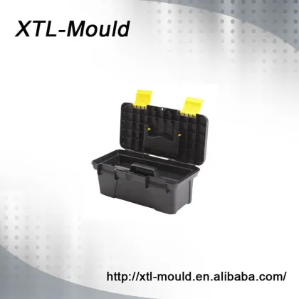 Injection molded plastic black tool box