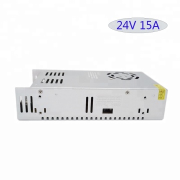 High Quality 24V 15A 360W LED Transformer with Fan for LED Strips - S-360-24