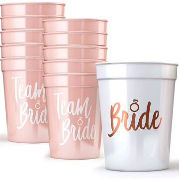1Set Bachelorette Party Team Bride Plastic Drinking Cups: Bridal Shower Gift & Hen Party Supplies
