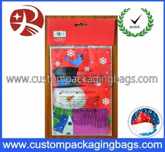 Fashion Promotional Printed Polythene Bags With Ties For Gift