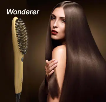 Hair Electric Straightener Ceramic Brush Comb