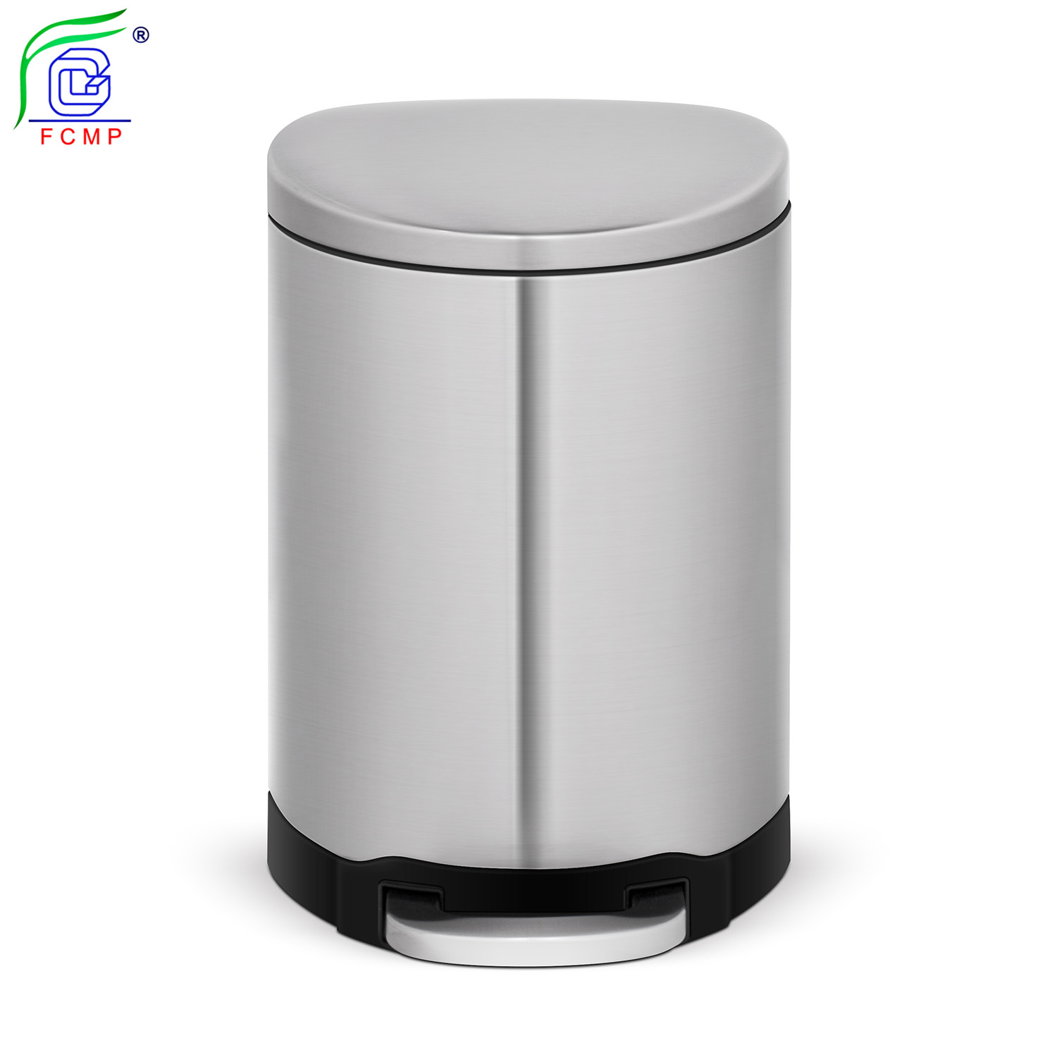 semi round trash can with foot pedal