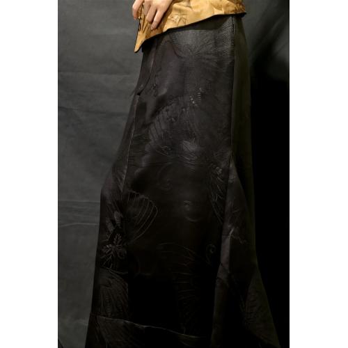 falda larga de cola de pescado negro