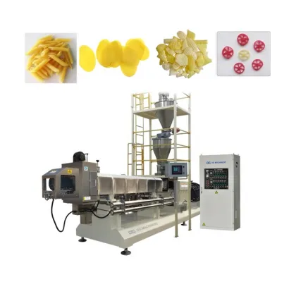 Jinan DG Automatic Continuous Turtle Orion Pellet Snacks Fried Production Line/Four Layers Fryums Snacks Extruder Machinery