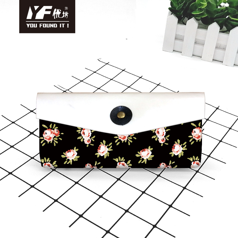 Custom flower ocean style PU leather pencil case&bag multifunctional hand bag