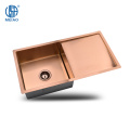 Rose Golden Handmade Kitchen Sink with Drainboard