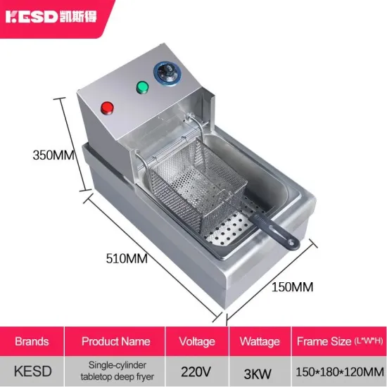 Single Tank Commercial Induction Deep Fryer for Kitchen Equipment Restaurant Food Shop