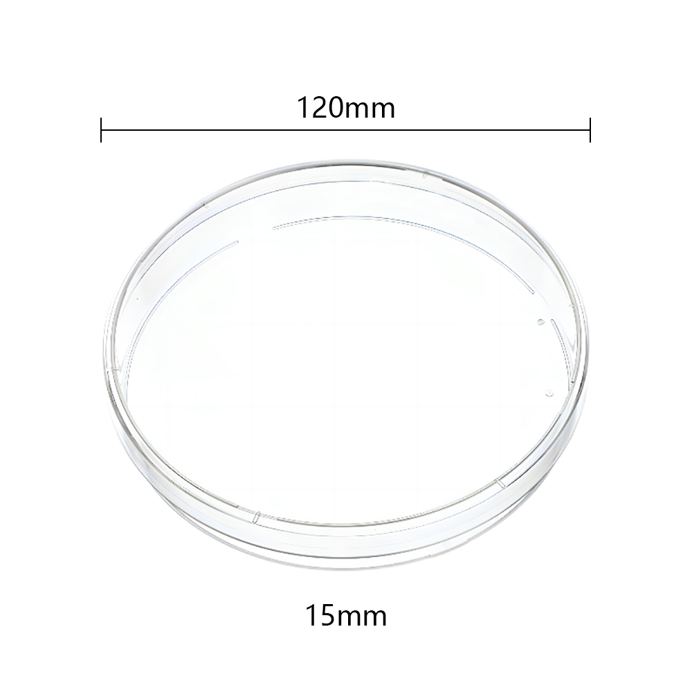 Steriilne ümmargune Petri roog 120x15 mm, 4 tuulutusava