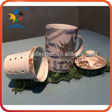Multiple double wall ceramic travel mug