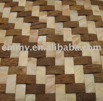 China natural coconut shell mosaic wall tile green and hot wall decorative mateial