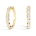 2 ပိုင်းမြမြ Lab Diamond 18K YG Hoops