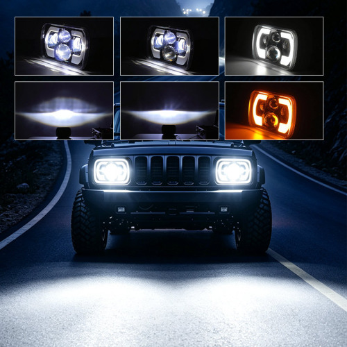 LIUHJG Square 7 Inch 36W Motorcycle Led Light with H4