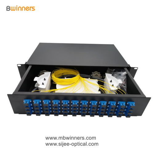 2U 48 Cores SC Patch Panel กล่องเลิกจ้างไฟเบอร์ออปติก