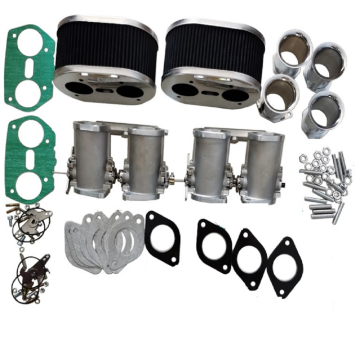 Customizable Dual 40 IDF Throttle Body with Horn, TPS Plug Filter - Sizes 40, 42, 45, 48, 50mm