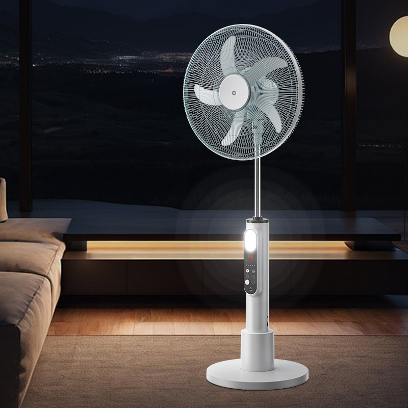 Pedestal Fan 18 inch Rechargeable Stand Fan with Light