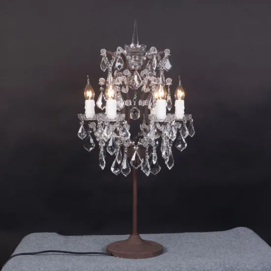 Post-Modern American Crystal Floor Lamp - Brass Retro Table Lamp for Elegant Living Spaces