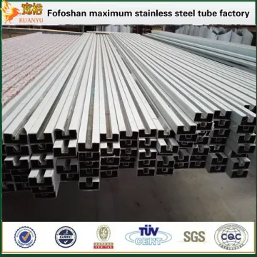 304 stainless steel welded slotted tubes fit 12mm tempered glass panels