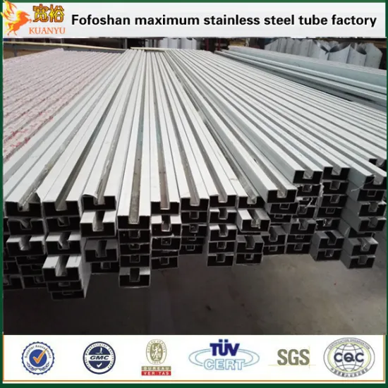 304 stainless steel welded slotted tubes fit 12mm tempered glass panels