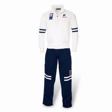 Men's Tracksuit, with Printed Stripes on Chest and Embroidered Logos