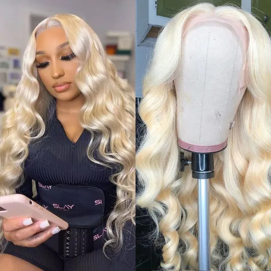 SPARK 613 Blonde Full Lace Wigs Raw Virgin Human Hair Lace Front Wig For Black Women Peruvian 360 HD Lace Closure Frontal Wig