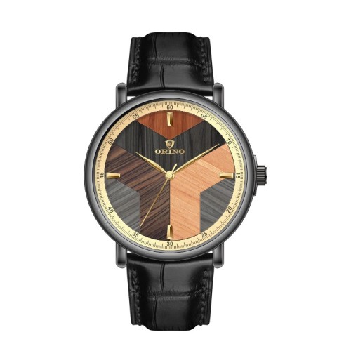 Relojes de madera de empalme de color mixto único