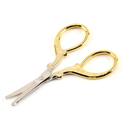 Stainless steel hairdressing scissors eyebrow scissors golden nose hair scissors